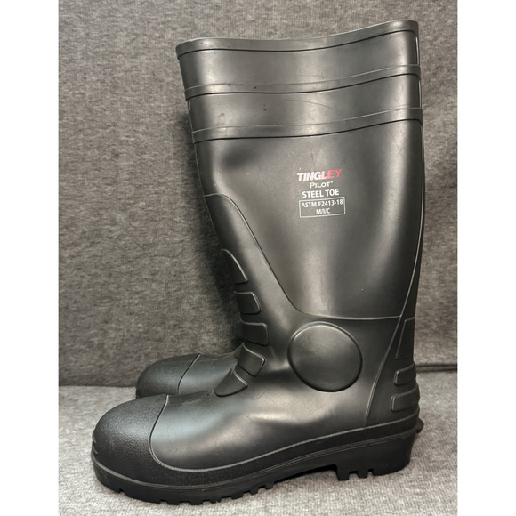 Tingley - Pilot ASTM F2413-18 M/I/C - Steel Toe Rubber Boots - Black 15" Size 12 - Picture 8 of 11